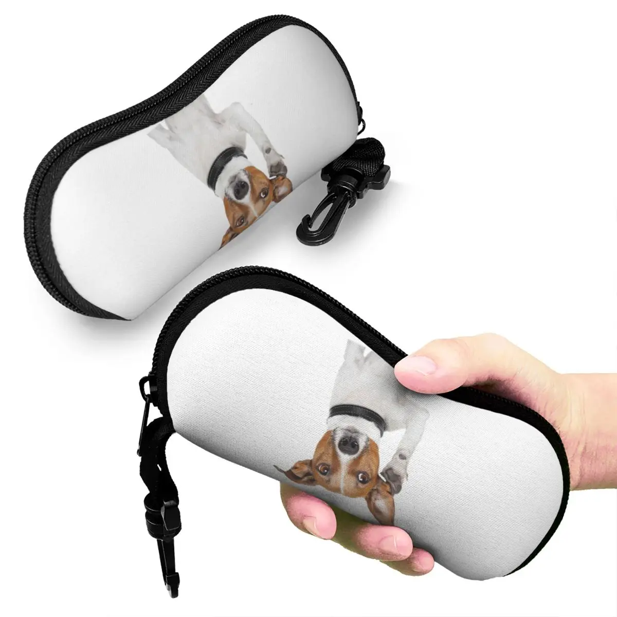 

Jack Russell Terrier Dog Funny Shell Glasses Case Portable Sunglasses Box Women Men Soft Eyeglasses Bag Pouch