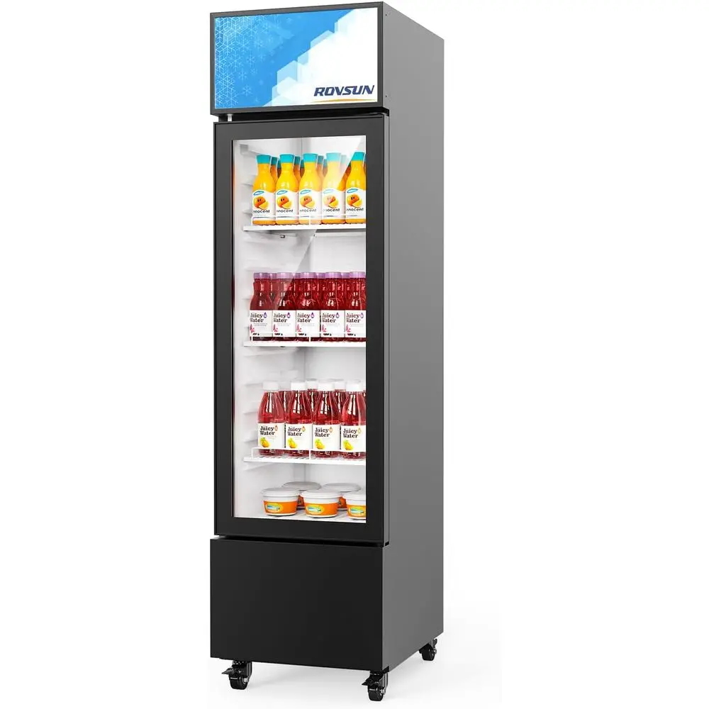 

6 Cu.t Commercial Beverage Rerigerator ETL NS, Slim Mercher Rerigerator Display Rerigerator Beverage Cooler Glass Door ridge w/A