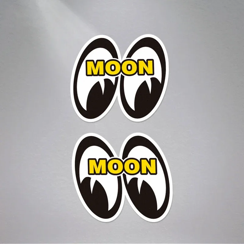 Car Stickers for Cartoon Moon Equipment Speed Shop Eyes Automotive Truck Oil Tank Decal Motor Bike Helmet Decal Tape