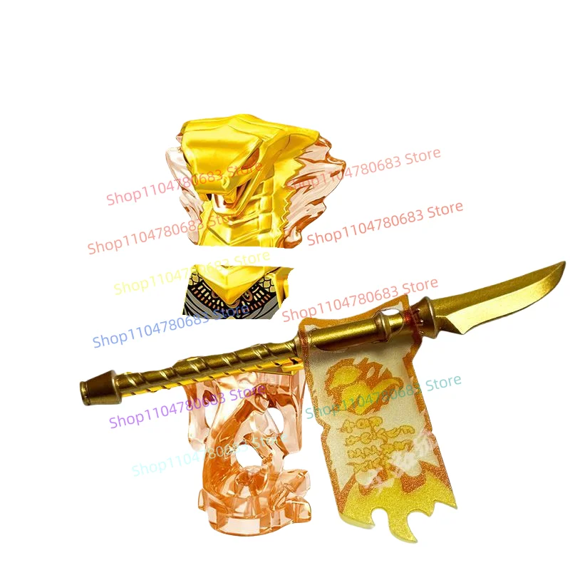 Blocs de construction MOC, Mini figurine, modèle d'assemblage, décoration de lame de défilement de flamme de glace, personnage de télévision Anime, jouet Ninja sur le thème, cadeau