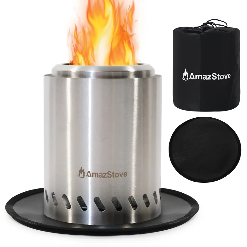 Custom.Tabletop Fire Pit With Fireproof X 5.Inch, Low Smoke Camping Stove Outdoor & Patio, Fueled By Pellets Or Wood