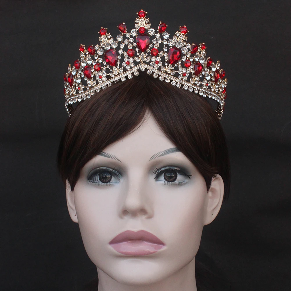 

Luxury Bridal Crown Women'S Hair Band Zircon Rhinestones Elegant Wedding Headdress Bridesmaid Flower Girls Gold White Rhinestone