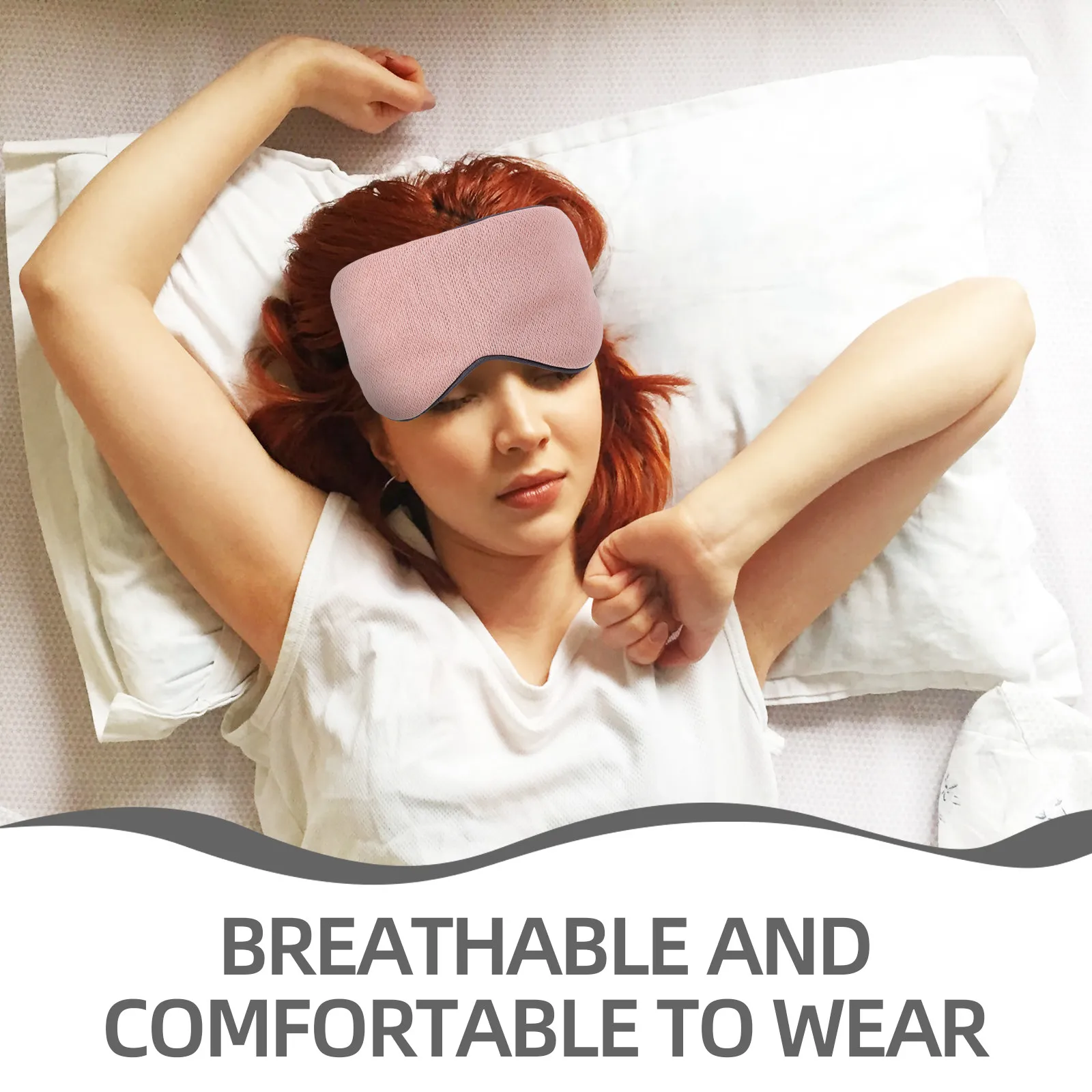 1Pcs Blackout Sleeping Eye Mask Ice Silk Double-Sided Breathable Ear Loop Blindfold for Travel Relaxation Relieve Eye Fatigue