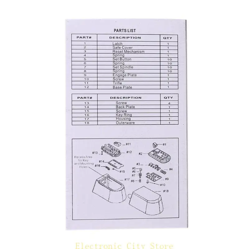 Weatherproof Wall-mounted Key Safe Password Key Box Key Lock Box Combination HU8D