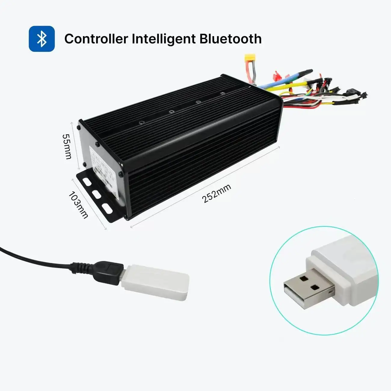Electric Bicycle Scooter Motorcycle 48V-72V 5000W 100A Sine Wave Controller Programmed By Phone Bluetooth To Adjust Modify Kits