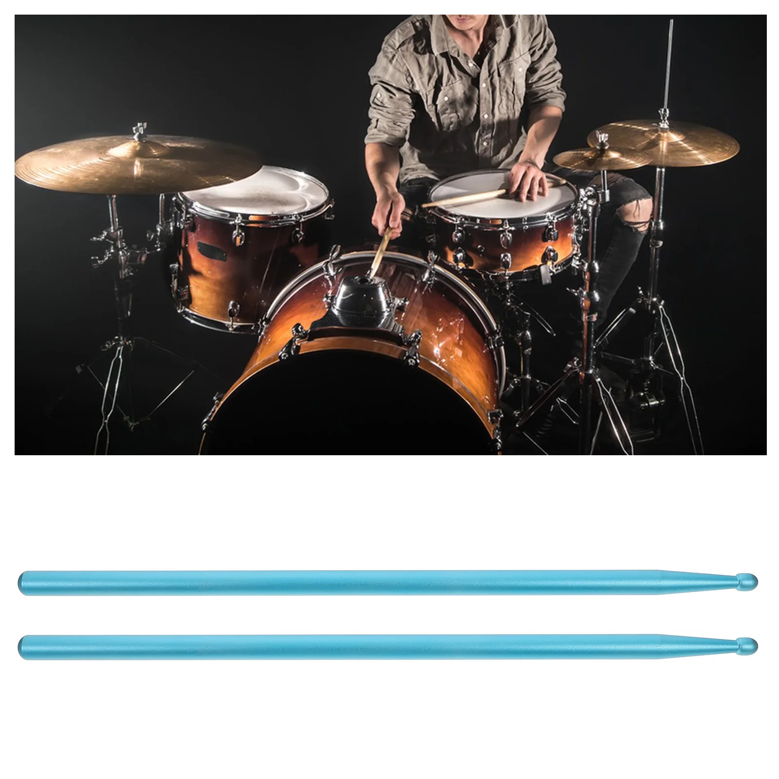 

1Pair Aluminium Alloy 5a Drumsticks Metal Drum Stick Practicing Drumsticks for Kids Adults Band Practice Drum Set