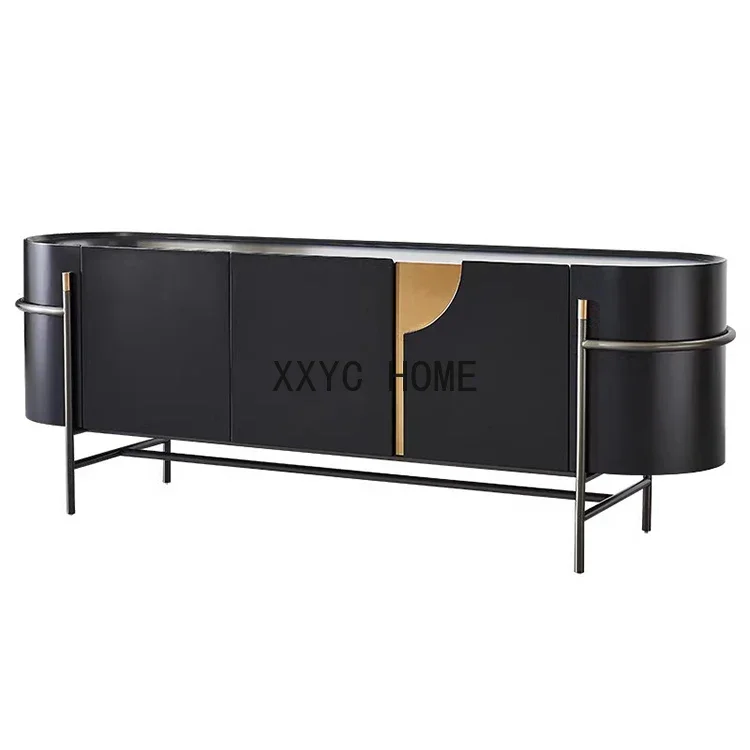 

Italian Affordable Luxury Style Foyer Doorway Simple Modern Silent Style Sideboard Cabinet Black Floor Cabinet