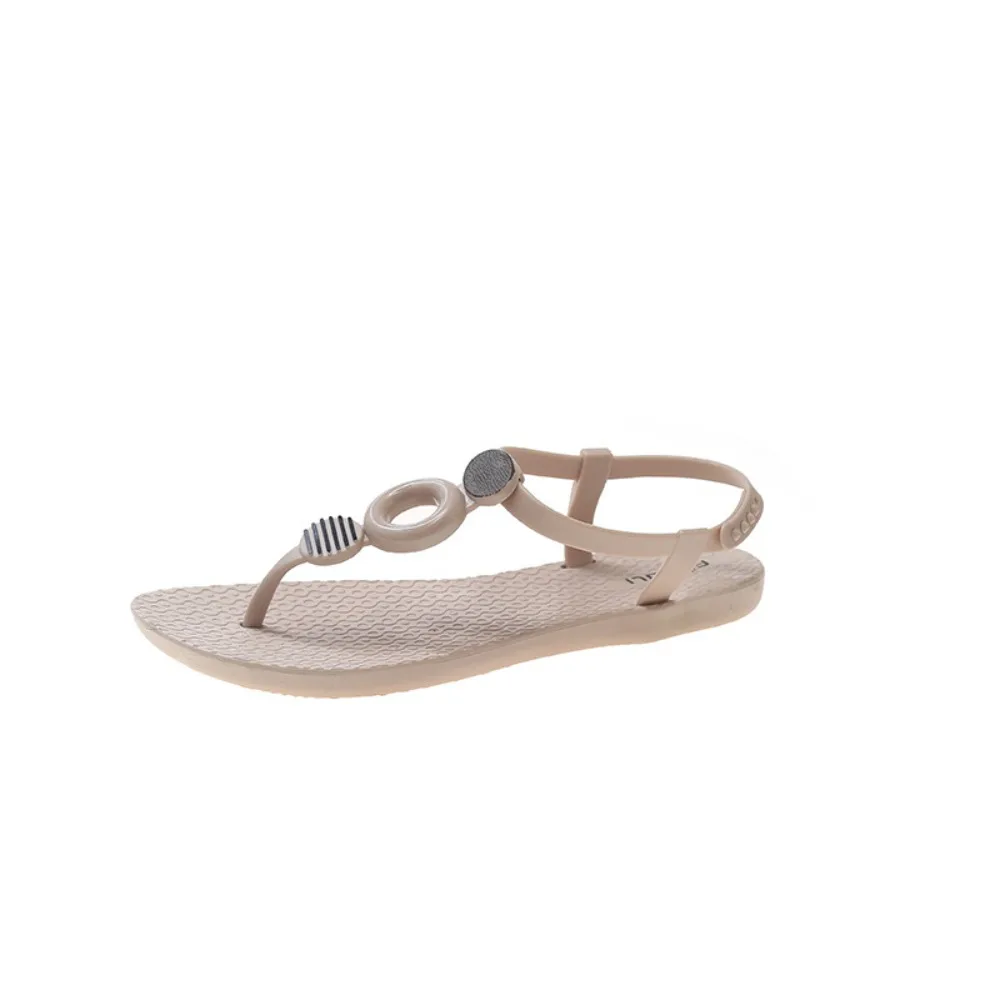 

Simple PVC Flip Toe Sandals Anti Odor Beach Wear Slides Sandals Anti Slip Summer Ladies Shoes Summer