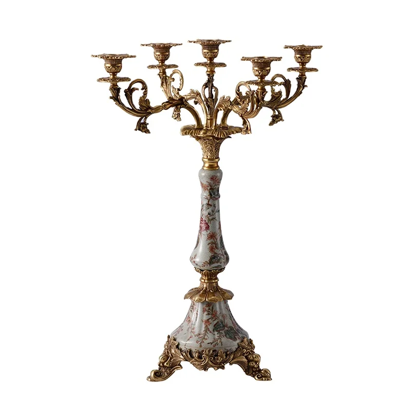 

2 pieces Beautiful Parrot Home Decoration Candlestick Made of Porcelain and Bronze