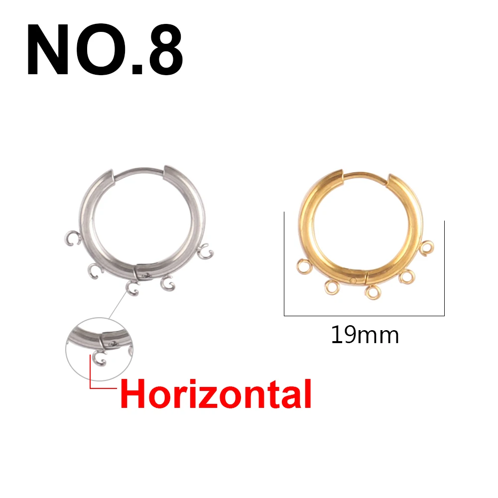 10pcs 316L Stainless Steel Earring Hooks with Loops