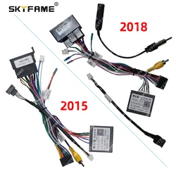 Samochód SKYFAME 16pin Adapter kable w wiązce Canbus Box dekoder Android Radio kabel zasilający do Dongfeng Fengshen AX7