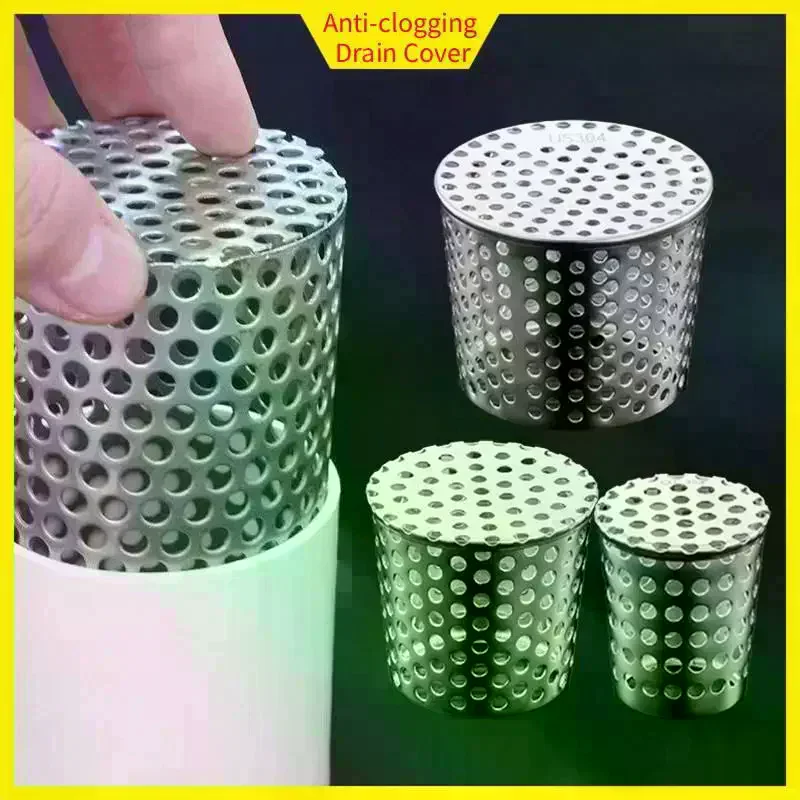 

​Stainless Steel Drain Cover Anti Clogging Interpolated Filter Screen For PVC Pipe Rain Pipe Cap