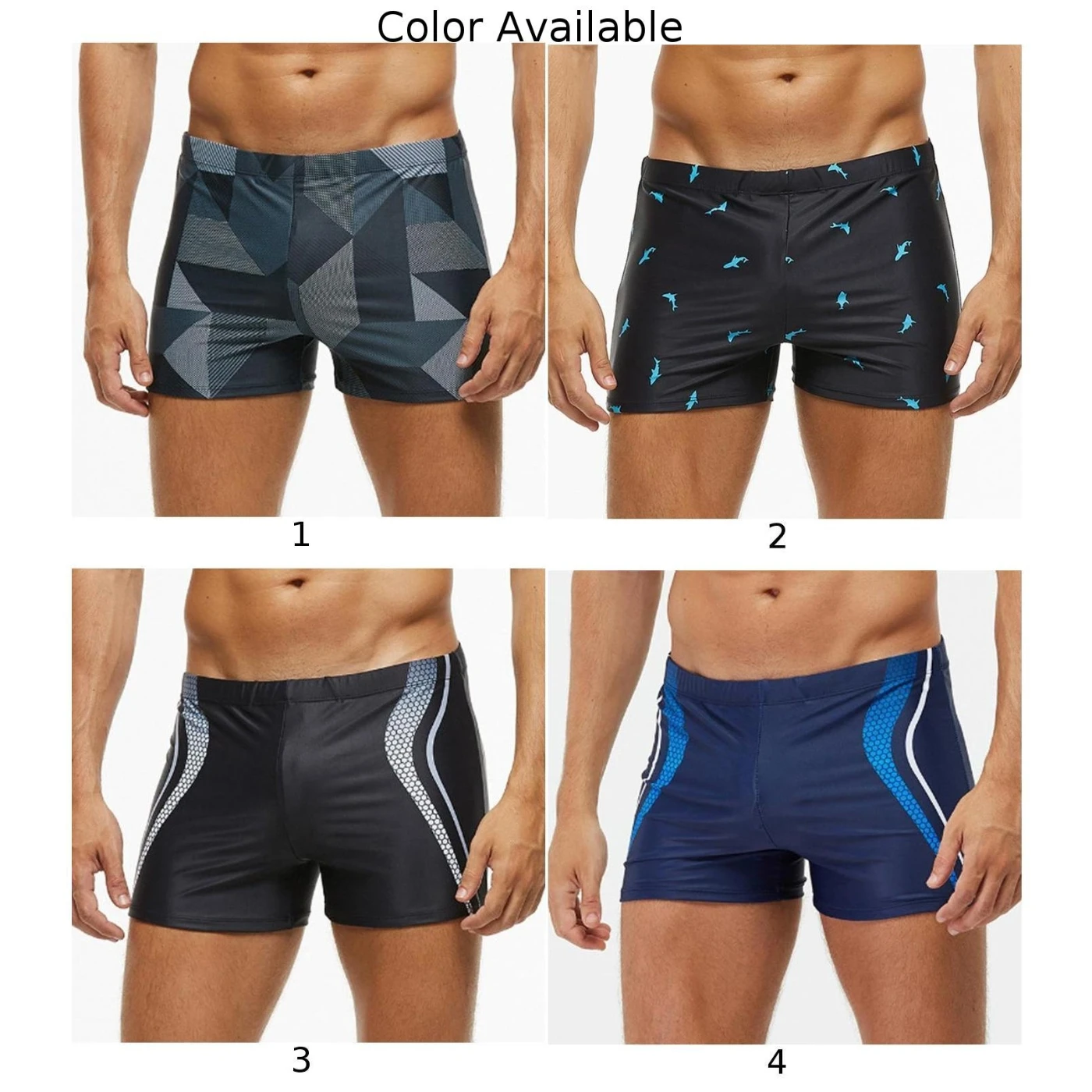 Mens Printed Swimwear Square Leg Underwear Swim Trunks Board Surf Shorts Bathing Seamless Panties Hombre