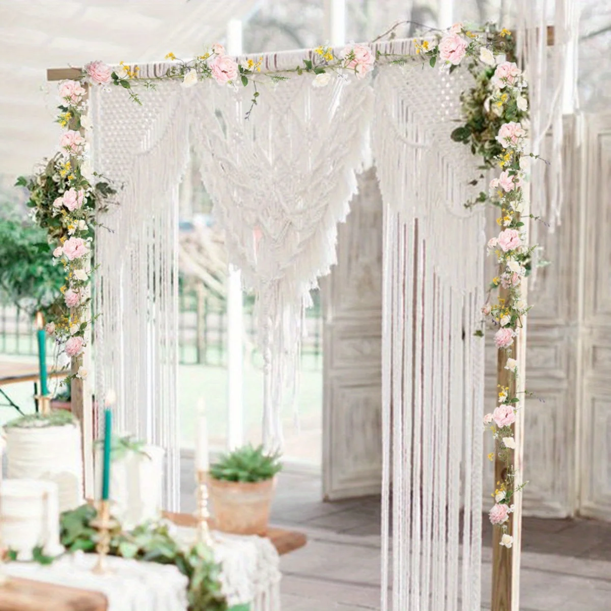 

6ft Artificial Flower Garland for Wedding Arch, Rose Arch Artificial Garland Wedding Decoration Rattan Decor Wedding