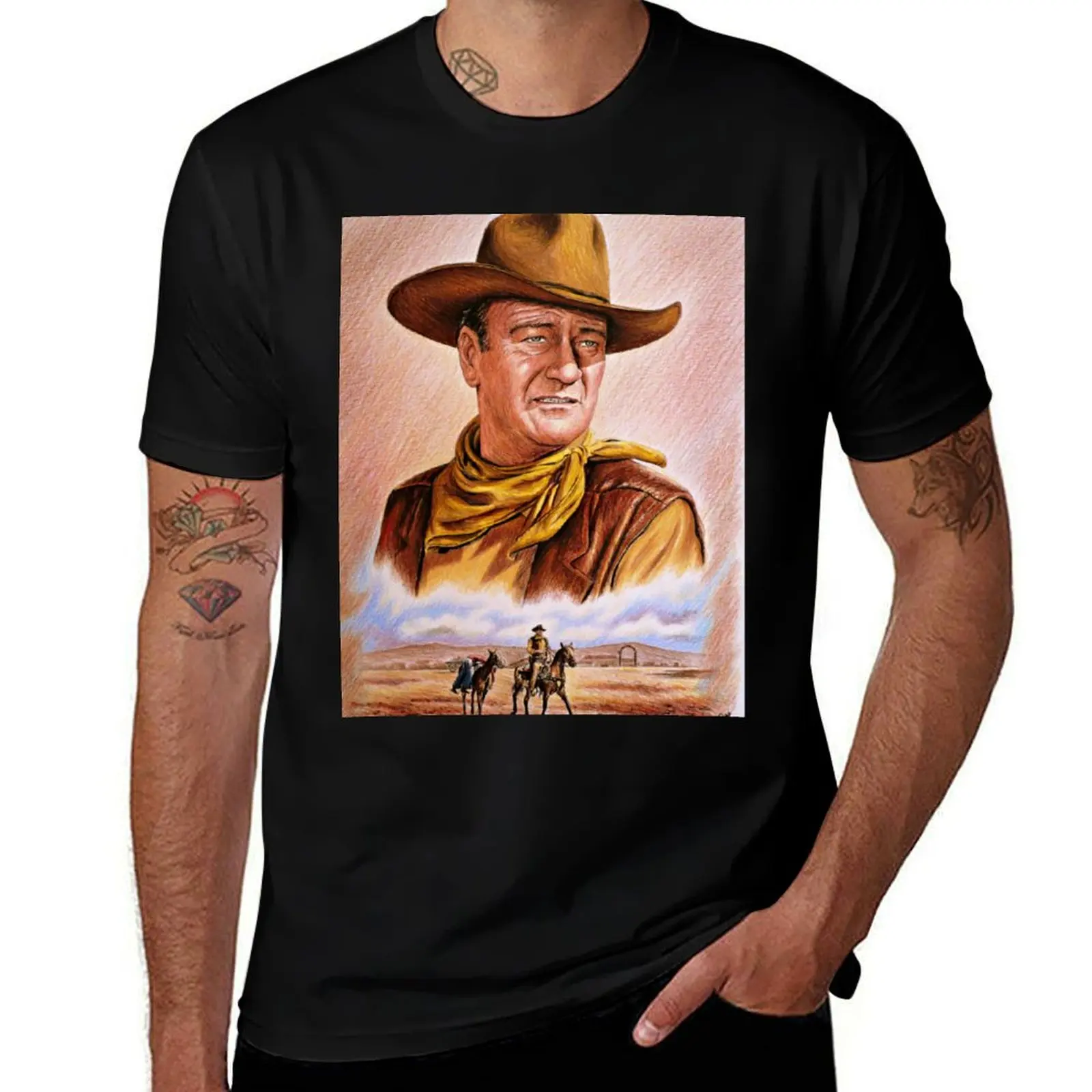 

John Wayne T-Shirt funny shirt cotton funny meme t-shirts vintage Men's t shirts