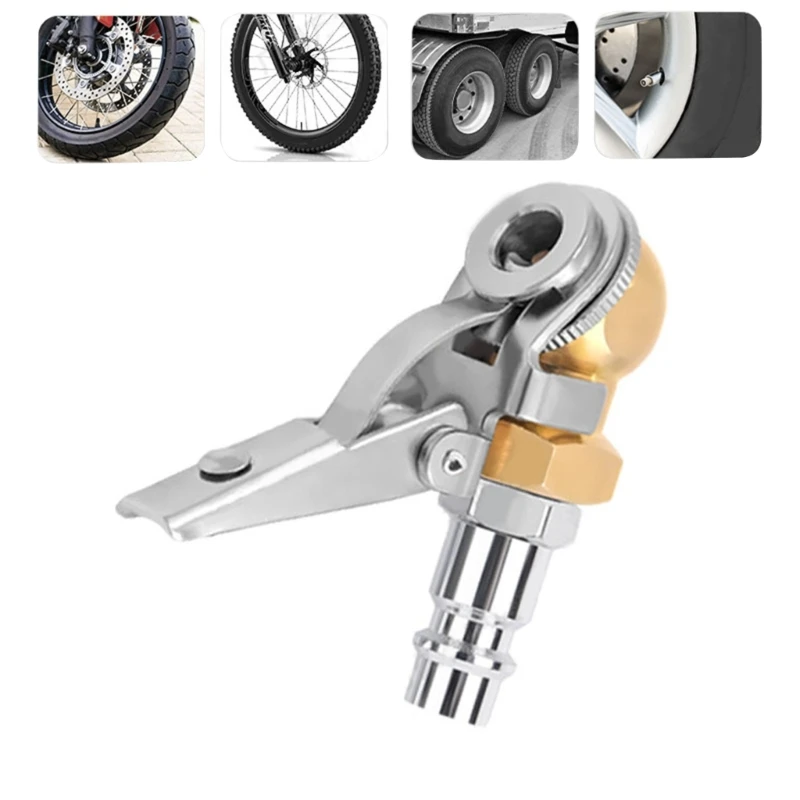 Universal Tire Air Chuck Inflator Hose Barb Tyre Inflator Gauge Fitting 1/4\'\' FNPT Clip On Ball Foot Air Chuck Tire Repair Kit