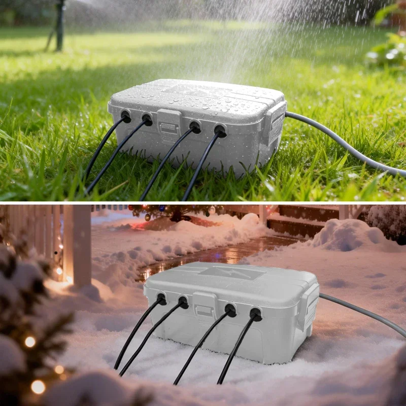 大型防水ケーブルボックス-屋外防水ジャンクションボックス-延長ケーブル-電源タップ-屋外プラグ-お祭り装飾用
