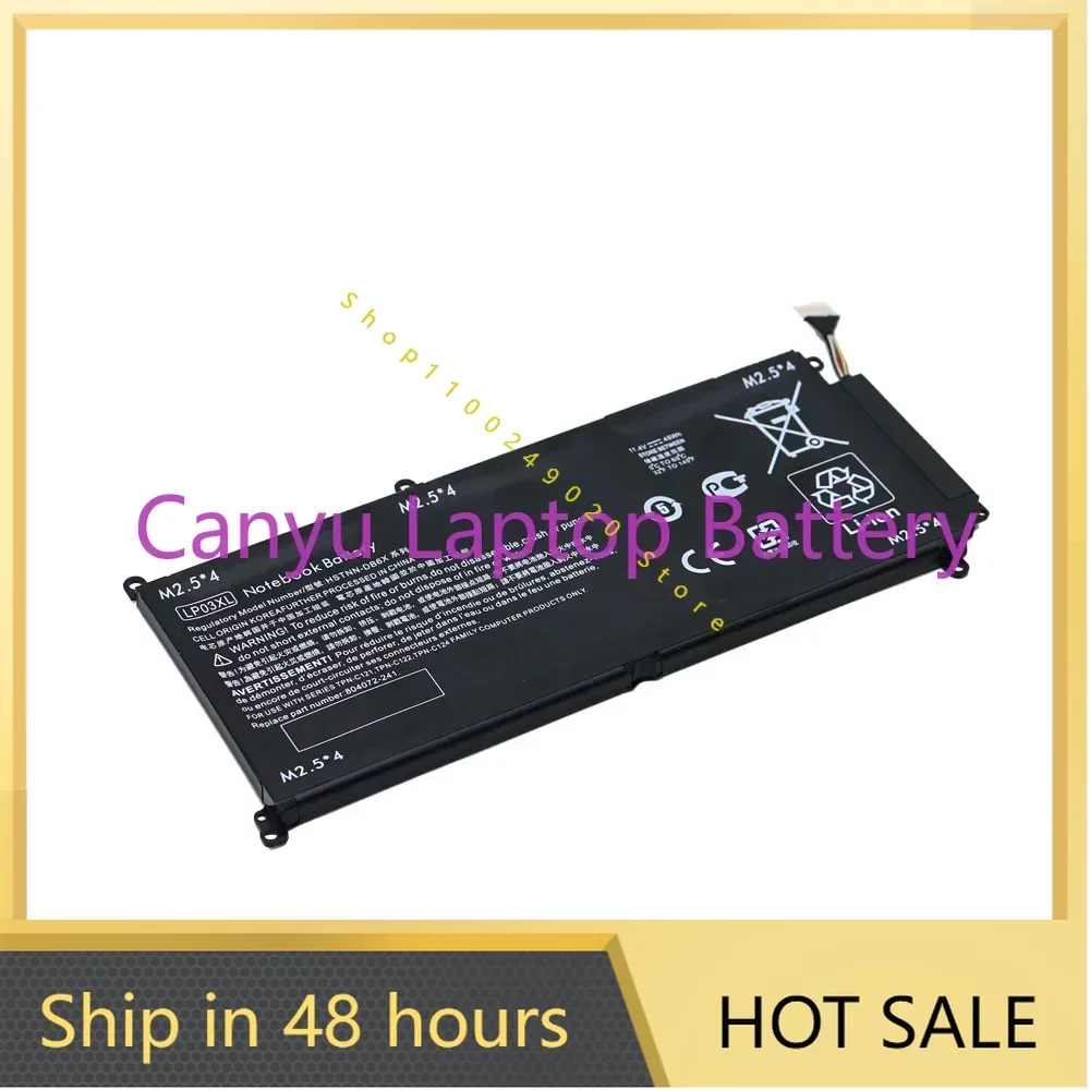 

LP03XL Battery For HP Envy TPN-C122 807417-005 HSTNN-DB7C DB6C 15-AE020TX AE015TX New 11.4V 48WH 4200mAh