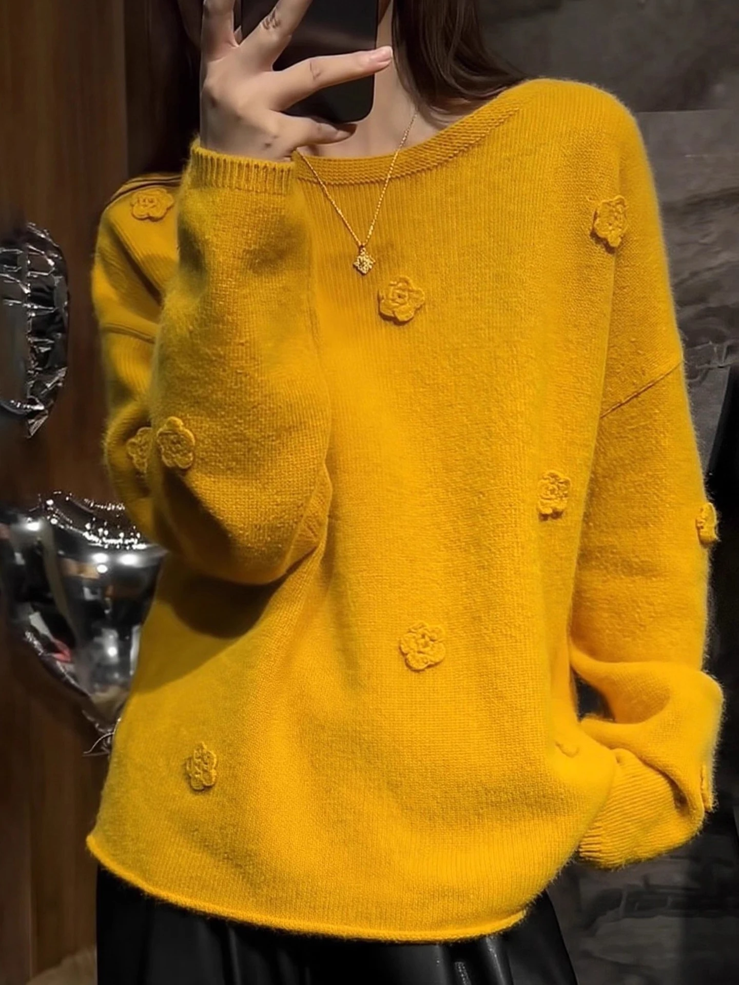 

Laid-ba Sle Long Sve вязаный свитер, удобный свободный крой, зимнее новое поступление, мягкий нежный топ для поездок на работу