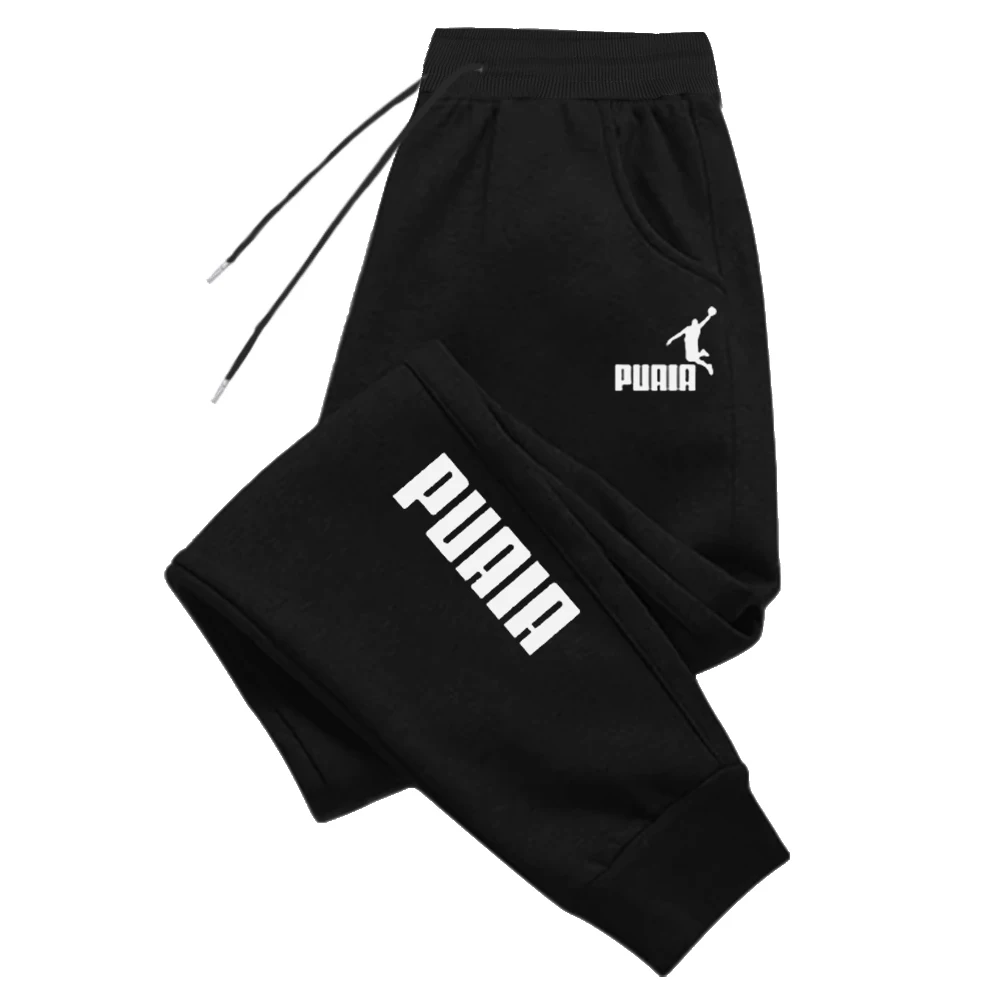 Autumn and Winter New Puaia Printed Men Pants Sports Jogging Trousers Fitness Loose Clothing Solid Color Street Fashion Pants