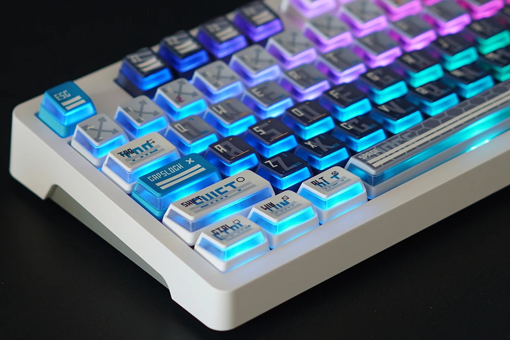 Imagem -04 - Capxxx-remodelação Plano Keycap Pbt Doubleshot Dye Subbed Acklit para Teclado Mecânico Branco G60 87 Tkl 104 108 Ansi Bm60 pc