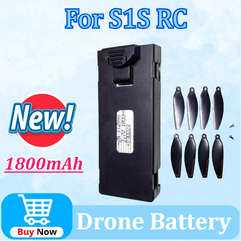 

Upgraded 3.7V 1800mAh Replacement Battery for S1S Lipo Drones Battery RC Part LS-S1S Drone Quadcopter Spare+ Blade Accessories