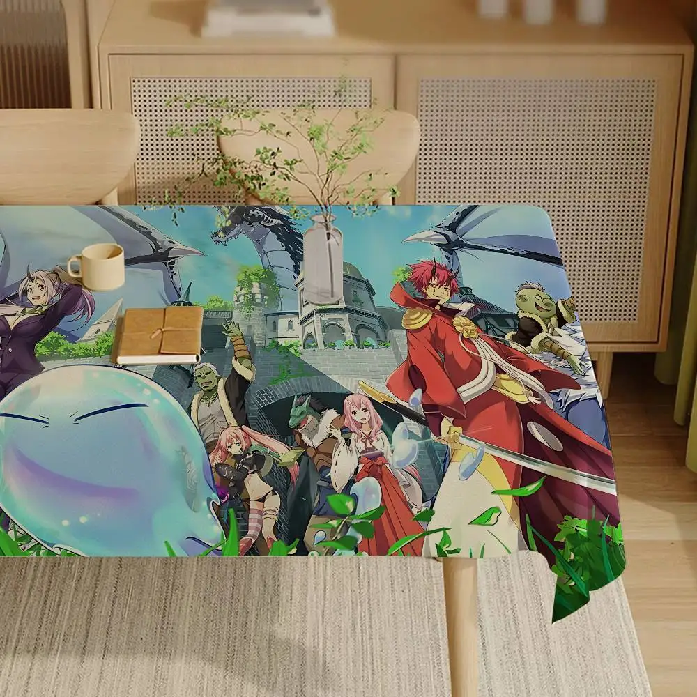 Anime That Time I Got Reincarnated Slime Tablecloth Cover Christmas Picnic Birthday Wedding Waterproof Desk Cloth Table Decor