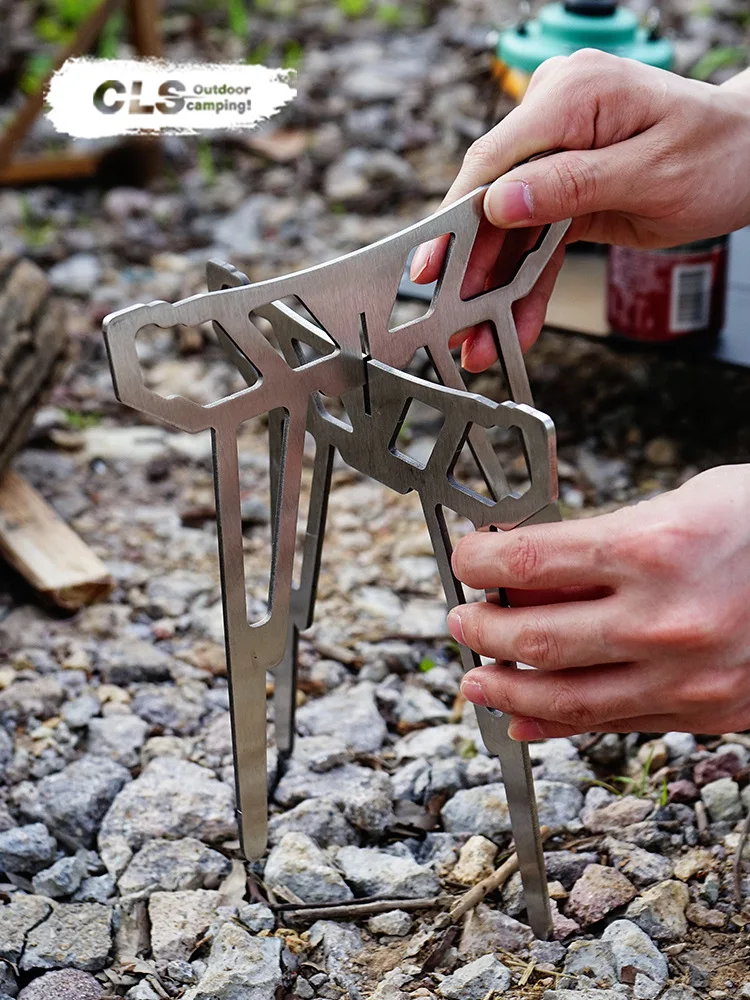 Portable Camping Fire Pit Multifunctional Detachable BBQ Grill Ultra-Light Folding Stove for Outdoor Picnic Tea Boiling