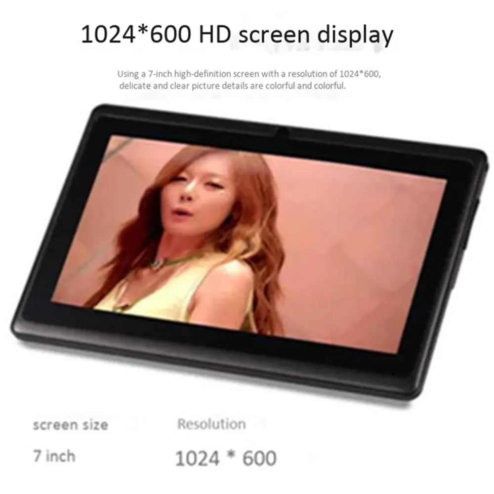 Quad Core Tablet PC Schermo HD da 7 pollici 1 + 16G Fotocamera anteriore posteriore WiFi Internet Android 6.0 Lettore MP3 4 Altoparlante E-book Gioco audio