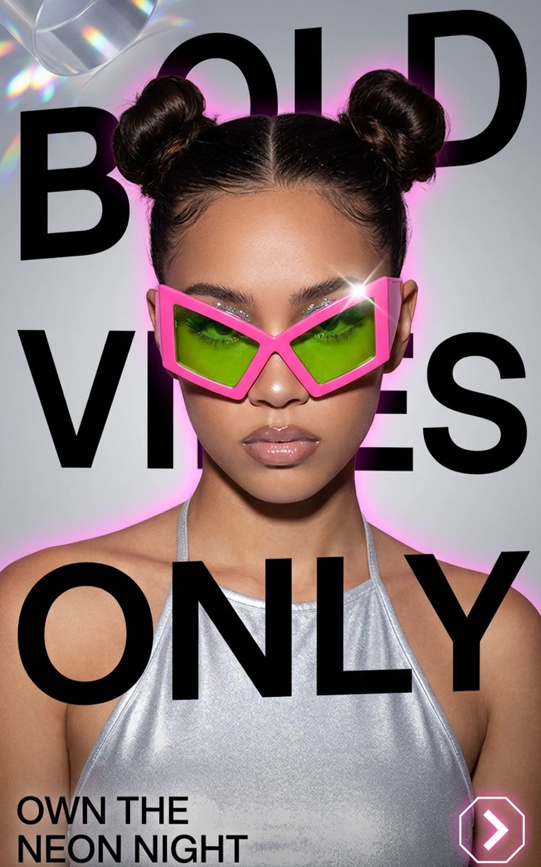 Übergroße Cat-Eye-Sonnenbrille für Damen 2026 Luxusmarken-Designer Großer Rahmen Vintage-Brillen Y2K Punk Sonnenbrillen für Frauen UV400 – Detail 1