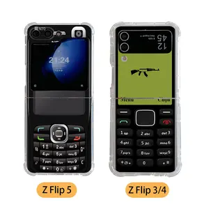 Weiche Anti-Boden-Hinterdeckel für Samsung Galaxy Z Flip, Retro-Telefonbox, alte Nostalgie, N-Nokias, PC, 3, 4, 5, 6 Hauptdelefonverkauf Nokia - №3