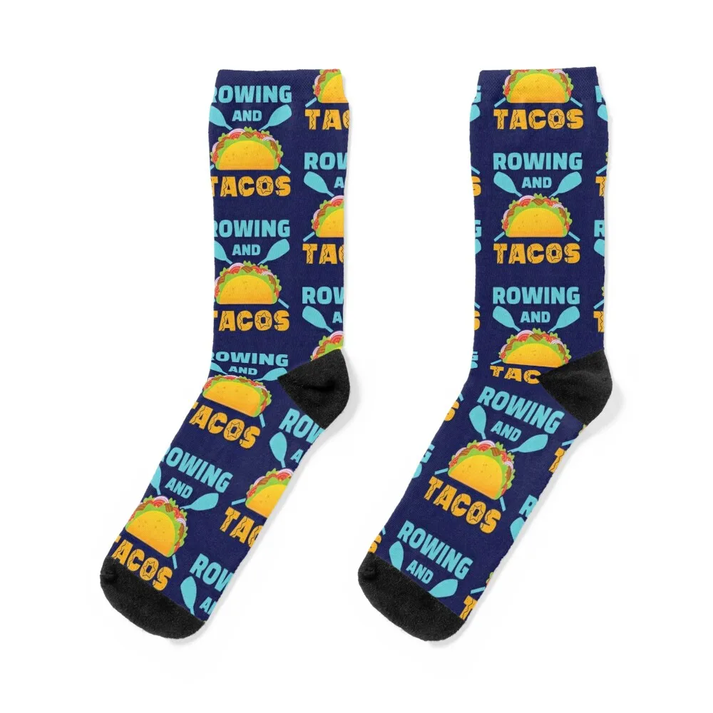 

Rowing and Tacos Crew Team Socks Crossfit cartoon gift compression Woman Socks Men's