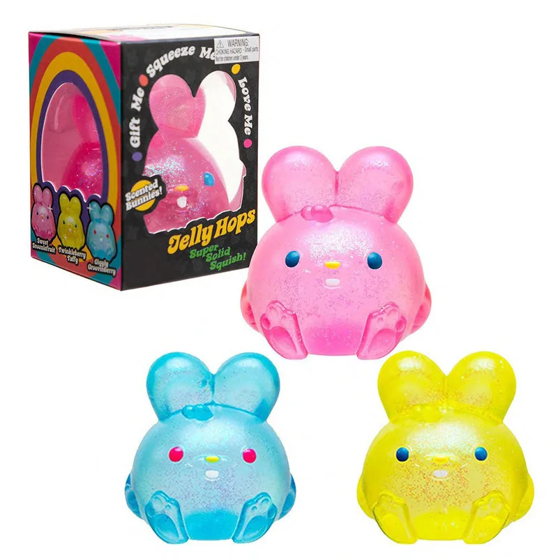 

Glitter Squishy Bunny Stress Relief Toy Soft Squeeze Sensory Tool For Adults Home Office Anxiety Relief Portable Fidget Toy