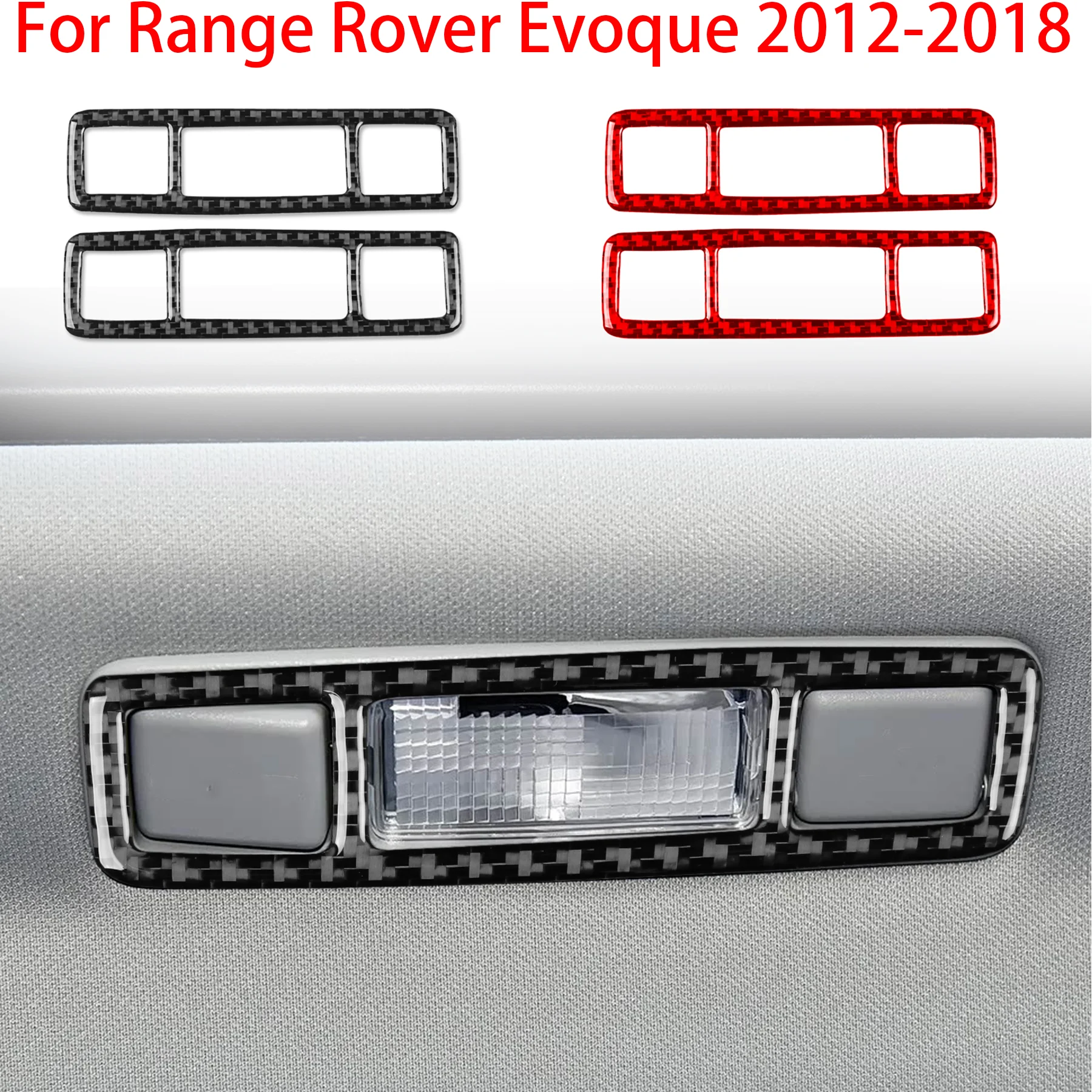For Range Rover Evoque 2012-2018 Car Roof Reading Light Roof Light Panel Decoration Carbon Fiber Interior Accessories Stickers - view 2