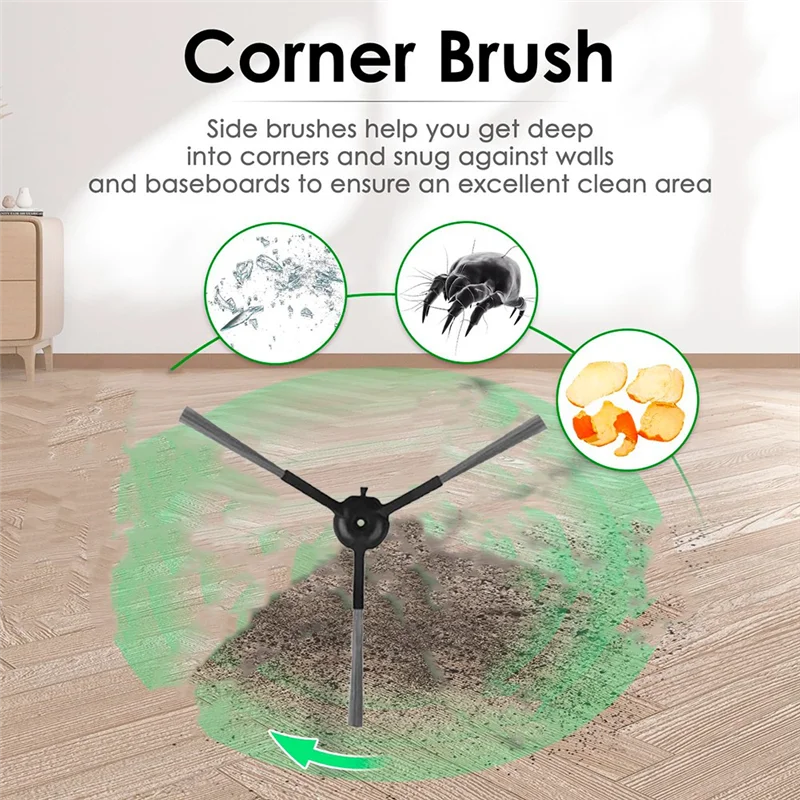 【Berserk】12 Uds Cepillo Lateral para ROIDMI EVE MAX piezas de Robot aspirador autovaciado reemplazo accesorios de repuesto de larga duración