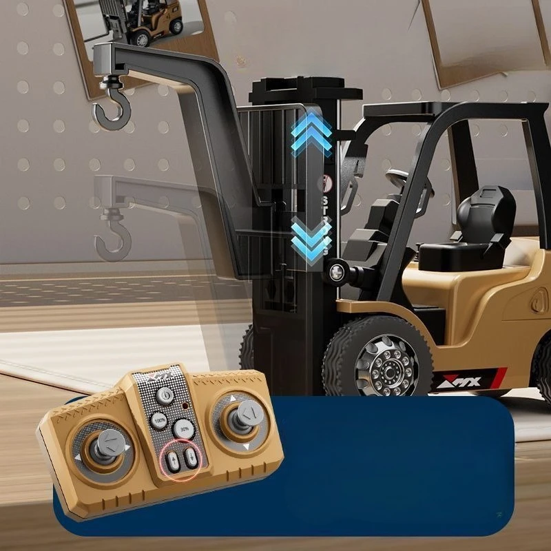 1/64 RC Legering Heftruck Techniek Voertuigen Model Collectie Mini Afstandsbediening Simulatie Vrachtwagens Auto Speelgoed Voor Jongen Volwassenen Gift