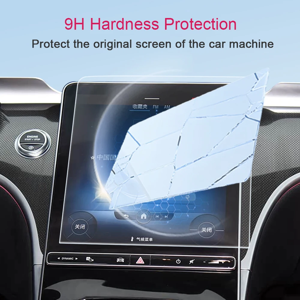 Für Mercedes Benz GLC/C-Klasse W206/X254 2023-26 Mittelkonsole LCD-Bildschirm Schutzfolie Gehärtetes Glas Kratzfest – Detail 2