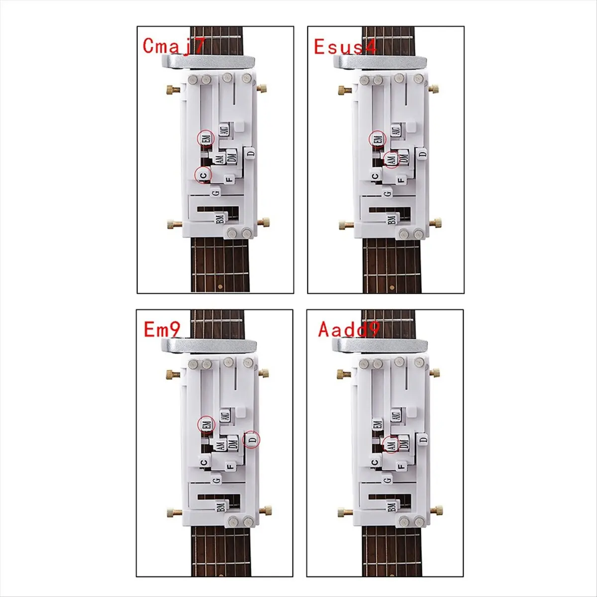 (ABYM) Guitar Folk Classical Chord Assist One-Key Chord Device Button Key-Press Automatic Assist for Kids Beginners Black