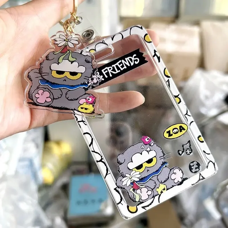 ZOA Cartoon Acrylic Photocard Holder Keychain, Idol Mini Photo Card Storage Pendant, Bag Charm Peripheral Accessory