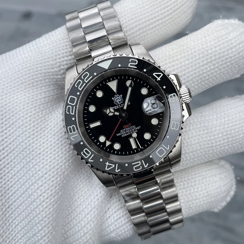 

STEELDIVE Men GMT Watch 40.5mm Automatic Mechanical Wristwatch Diver 300M Waterproof BGW-9 Luminous Sapphire NH35 Ceramic Bezel