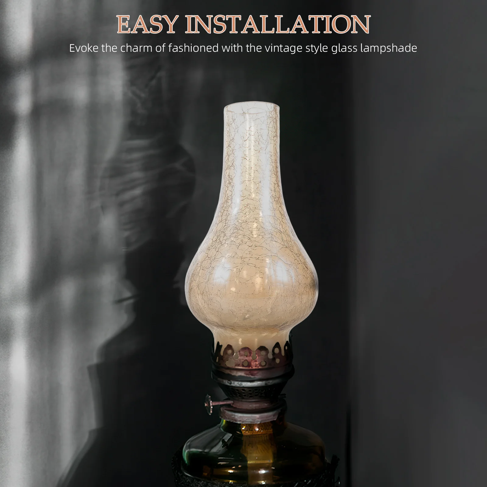 

Vintage Glass Lampshade Retro Style Decorative Replacement for Living Room Bedroom Dining Room Rustic Glass Lamp Cover