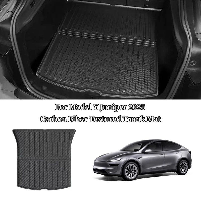 

Car Rear Trunk Mat For Tesla Model Y Juniper 2025 TPE Full Coverage Cargo Liner Anti Dirty Pad All Weather Waterproof Trunk Mats