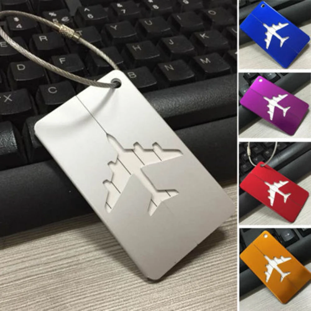 アルミ製トラベルアクセサリー荷物名札s男性用旅行荷物名札pc-abs素材耐久性のある透明ラベル