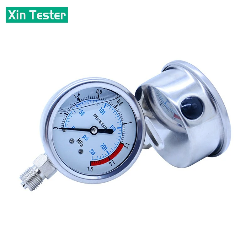 Xin Tester 0-60MPa water psi pressure gauge for home G1/4 Radial stainless steel manometer for Air oil water Hydraulic