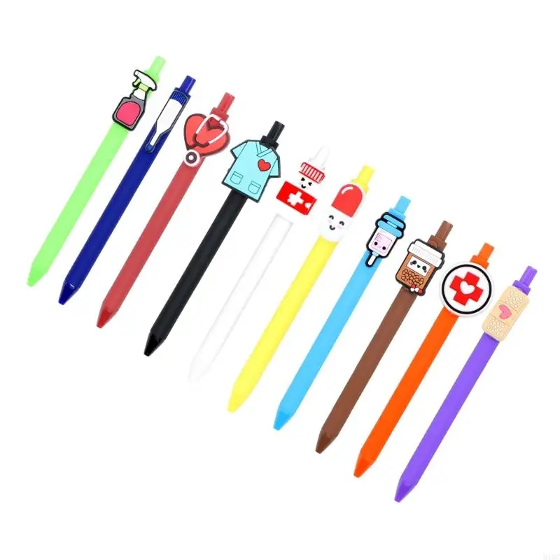 918C 6/10/12x/Set 1,0 mm einziehbarer Kugelschreiber Ölstift Schreibstift Niedlicher Krankenschwesterstift