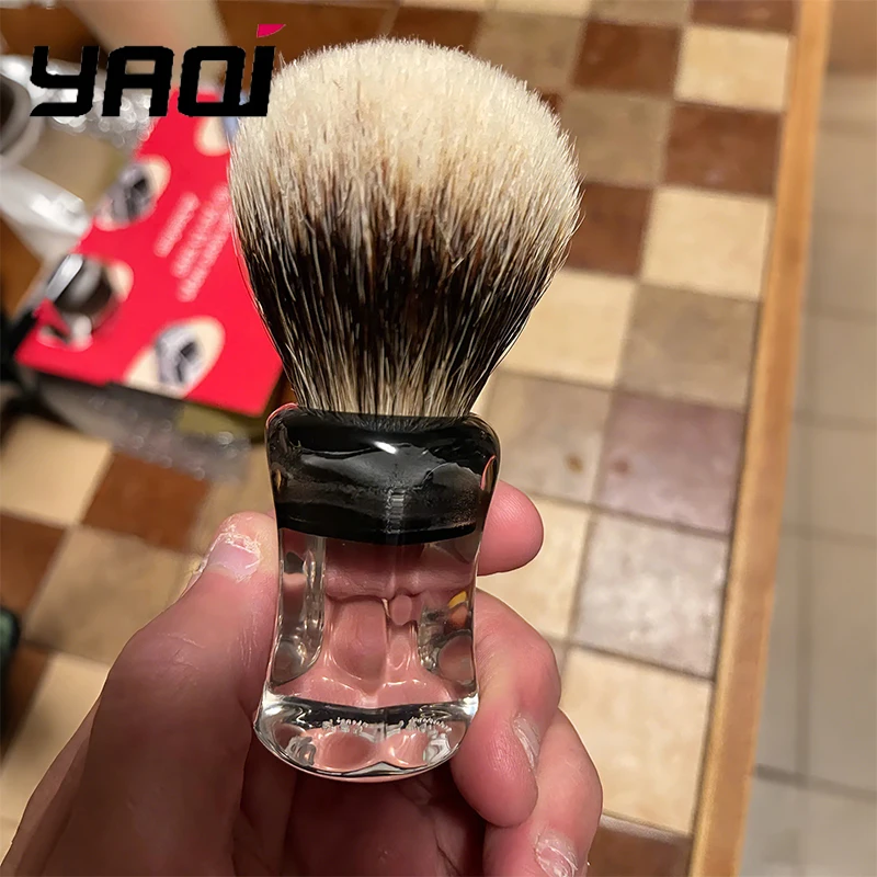 brosse-a-barbe-yaqi-24-mm-pour-homme-poils-de-blaireau-a-deux-bandes-manche-transparent-outil-de-toilettage-masculin-de-qualite-pour-rasage-humide