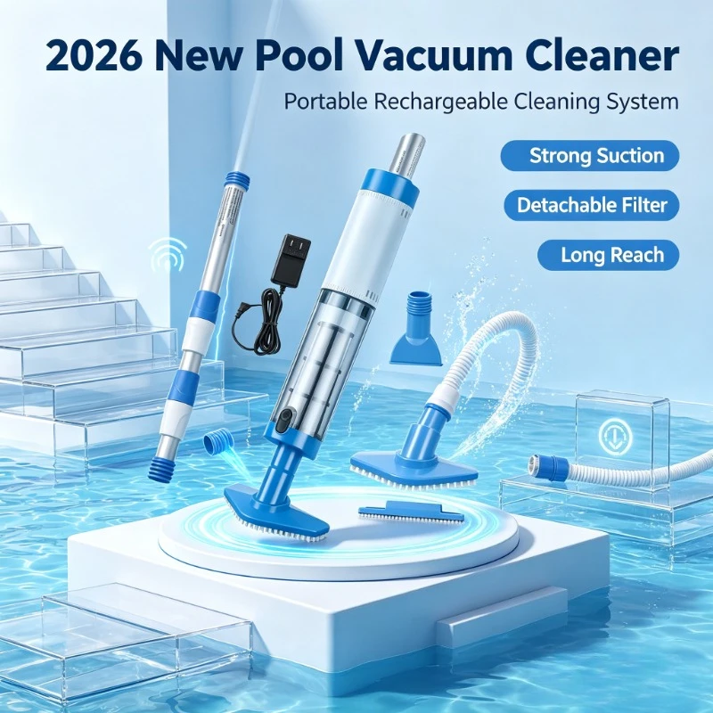 Indoor Fish Tank Cleaning Device, Portable Cordless Pool Vacuum, Rechargeable Handheld Cleaner for Spa & Hot Tub Use