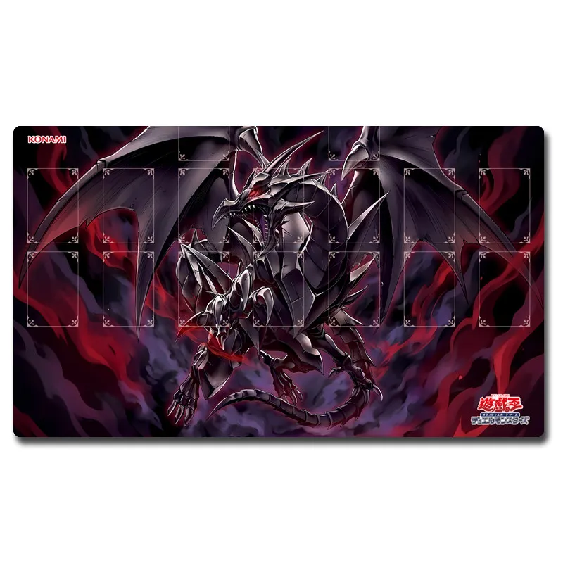 600X350X2Mm Diy Yu-Gi-Oh! Red-Eyes Black Dragon Card Battle Mat Single Player Board Game Card Duel Plate Battle Mat Gift Toys