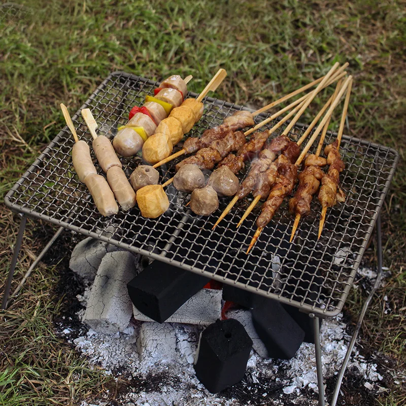 Bezgraniczna podróż zestaw do gotowania tytanowa siatka grillowa piknik na świeżym powietrzu kempingowa na plażę talerz do grilla na mięso na węgiel