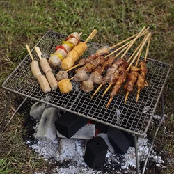 Bezgraniczna podróż zestaw do gotowania tytanowa siatka grillowa piknik na świeżym powietrzu kempingowa na plażę talerz do grilla na mięso na węgiel drzewny